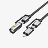 4 IN 1 FAST CHARGING DATA CABLE BLACK BO-X308BLK