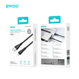 USB-A TO LIGHTNING SKIN FRIENDLY LIQUID SILICONE CHARGING CABLE BLACK BO-X318L