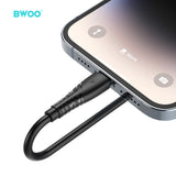 USB-A TO LIGHTNING SKIN FRIENDLY LIQUID SILICONE CHARGING CABLE BLACK BO-X318L