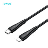 TYPE-C TO LIGHTNING FAST CHARGING DATA CABLE BLACK BLACK BO-X318C-L