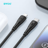 TYPE-C TO LIGHTNING FAST CHARGING DATA CABLE BLACK BLACK BO-X318C-L