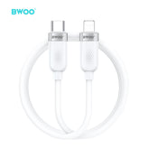 TYPE-C TO LIGHTNING SKIN-FRIENDLY LIQUID SILICON CHARGING CABLE WHITE BO-X315C-L-W