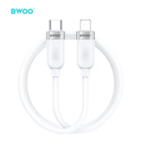 TYPE-C TO LIGHTNING SKIN-FRIENDLY LIQUID SILICON CHARGING CABLE WHITE BO-X315C-L-W