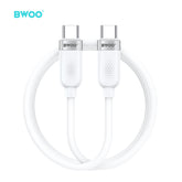 TYPE-C TO TYPE-C SKIN-FRIENDLY LIQUID SILICON CHARGING CABLE WHITE BO-X315C-C-W