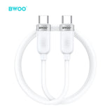 TYPE-C TO TYPE-C SKIN-FRIENDLY LIQUID SILICON CHARGING CABLE WHITE BO-X315C-C-W