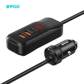 PD 30W + QC 30W FOUR-PORT EXPANSION CAR CHARGER BLACK BO-CC106
