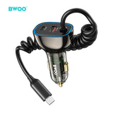 PD 30W + QC 30W WITH TYPE-C CABLE CAR CHARGER BO-CC96C