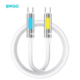 TYPE-C TO TYPE-C SKIN-FRIENDLY LIQUID SILICON CHARGING CABLE WHITE BO-X325C-C-W