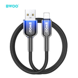 USB-A TO LIGHTNING FAST CHARGING DATA CABLE BLACK BO-X316L-BLK
