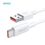 USB-A TO TYPE-C FAST CHARGING DATA CABLE WHITE BO-X285C-WT
