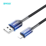 USB-A TO LIGHTNING FAST CHARGING DATA CABLE BLACK BO-X316L-BLK