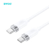 TYPE-C TO TYPE-C SKIN-FRIENDLY LIQUID SILICON CHARGING CABLE WHITE BO-X315C-C-W