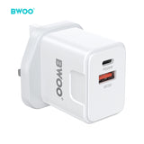 PD 20W + QC 18W DUAL PORT WALL CHARGER BO-CDA162