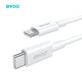 TYPE-C TO TYPE-C FAST CHARGING DATA CABLE WHITE BO-X285CC-WT