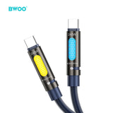 TYPE-C TO TYPE-C SKIN-FRIENDLY LIQUID SILICON CHARGING CABLE BLACK BO-X325C-C-BLK