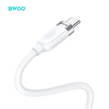 TYPE-C TO TYPE-C SKIN-FRIENDLY LIQUID SILICON CHARGING CABLE WHITE BO-X315C-C-W