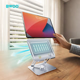 ADJUSTABLE TABLET STAND WITH 360 ROTATION BASE SILVER BO-ZJ143SLV