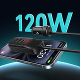 PD 30W + QC 30W FOUR-PORT EXPANSION CAR CHARGER BLACK BO-CC106