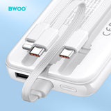 PD 22.5W THREE PORTS FOR FAST CHARGING POWER BANK 10000mAh WHITE BO-P48W