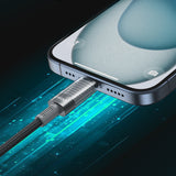 TYPE-C TO TYPE-C TRANSPARENT CASE DATA CABLE BLACK BO-X287C-C-BLK