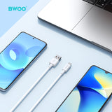 USB-A TO MICRO FAST CHARGING DATA CABLE WHITE BO-X285V-WT