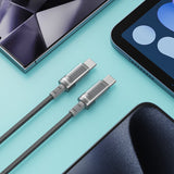 TYPE-C TO TYPE-C TRANSPARENT CASE DATA CABLE BLACK BO-X287C-C-BLK