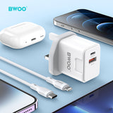 PD 20W + QC 18W CHARGING KIT WITH 65W TYPE-C TO TYPE-L DATA CABLE BO-CDA162C-L