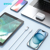 USB-A TO LIGHTNING FAST CHARGING DATA CABLE WHITE BO-X285L-WT