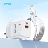 PD 20W + QC 18W CHARGING KIT WITH 65W TYPE-C TO TYPE-C DATA CABLE BO-CDA162C-C