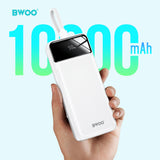 PD 22.5W THREE PORTS FOR FAST CHARGING POWER BANK 10000mAh WHITE BO-P48W