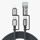 4 IN 1 FAST CHARGING DATA CABLE BLACK  BO-X308BLK