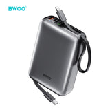 POWER BANK WITH DIGITAL POWER DISPLAY BUILT-IN CABLE 20000mAh SILVER  BO-P73SLV