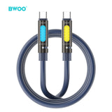 TYPE-C TO TYPE-C SKIN-FRIENDLY LIQUID SILICON CHARGING CABLE BLACK  BO-X325C-C-BLK