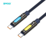 TYPE-C TO TYPE-C SKIN-FRIENDLY LIQUID SILICON CHARGING CABLE BLACK  BO-X325C-C-BLK