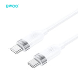 TYPE-C TO TYPE-C SKIN-FRIENDLY LIQUID SILICON CHARGING CABLE WHITE  BO-X315C-C-W