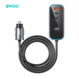 PD 30W + QC 30W FOUR-PORT EXPANSION CAR CHARGER GREY  BO-CC107