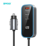 PD 30W + QC 30W FOUR-PORT EXPANSION CAR CHARGER GREY  BO-CC107