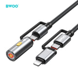 4 IN 1 FAST CHARGING DATA CABLE BLACK with Lighter BO-X307BLK