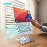 ADJUSTABLE TABLET STAND WITH 360 ROTATION BASE GREY  BO-ZJ143GRY