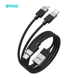 TYPE-C TO TYPE-C/LIGHTNING 2 IN 1 FAST CHARGING DATA CABLE BLACK  BO-X306BLK
