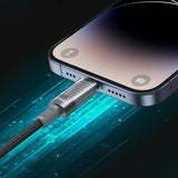 TYPE-C TO LIGHTNING TRANSPARENT CASE DATA CABLE BLACK  BO-X287C-L-BLK