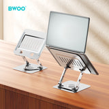 ADJUSTABLE METAL LAPTOP STAND WITH 360 ROTATION BASE GREY  BO-ZJ142GRY
