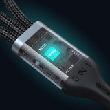 3 IN 1 ALUMINUM ALLOY DATA CABLE BLACK  BO-X274BLK