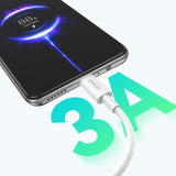 USB-A TO MICRO FAST CHARGING DATA CABLE WHITE  BO-X285V-WT