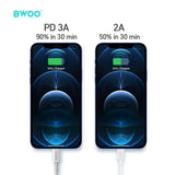 TYPE-C TO LIGHTNING CHARGING DATA CABLE WHITE  BO-X193W