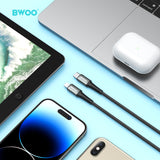 TYPE-C TO LIGHTNING FAST CHARGING DATA CABLE 3M BLACK  BO-X288C-L-3M-BLK