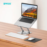 ADJUSTABLE METAL LAPTOP STAND WITH 360 ROTATION BASE GREY  BO-ZJ142GRY