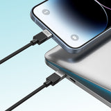 TYPE-C TO TYPE-C/LIGHTNING 2 IN 1 FAST CHARGING DATA CABLE BLACK  BO-X306BLK