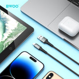 USB-A TO LIGHTNING FAST CHARGING DATA CABLE 1M BLACK  BO-X288L-1M-BLK