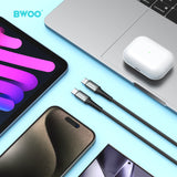 TYPE-C TO TYPE-C FAST CHARGING DATA CABLE 2M BLACK  BO-X288C-C-2M-BLK